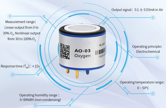 AO-03 Оксиген Электрохимические газовые датчики Небольшие размеры Испытание на воздухе Высокая производительность